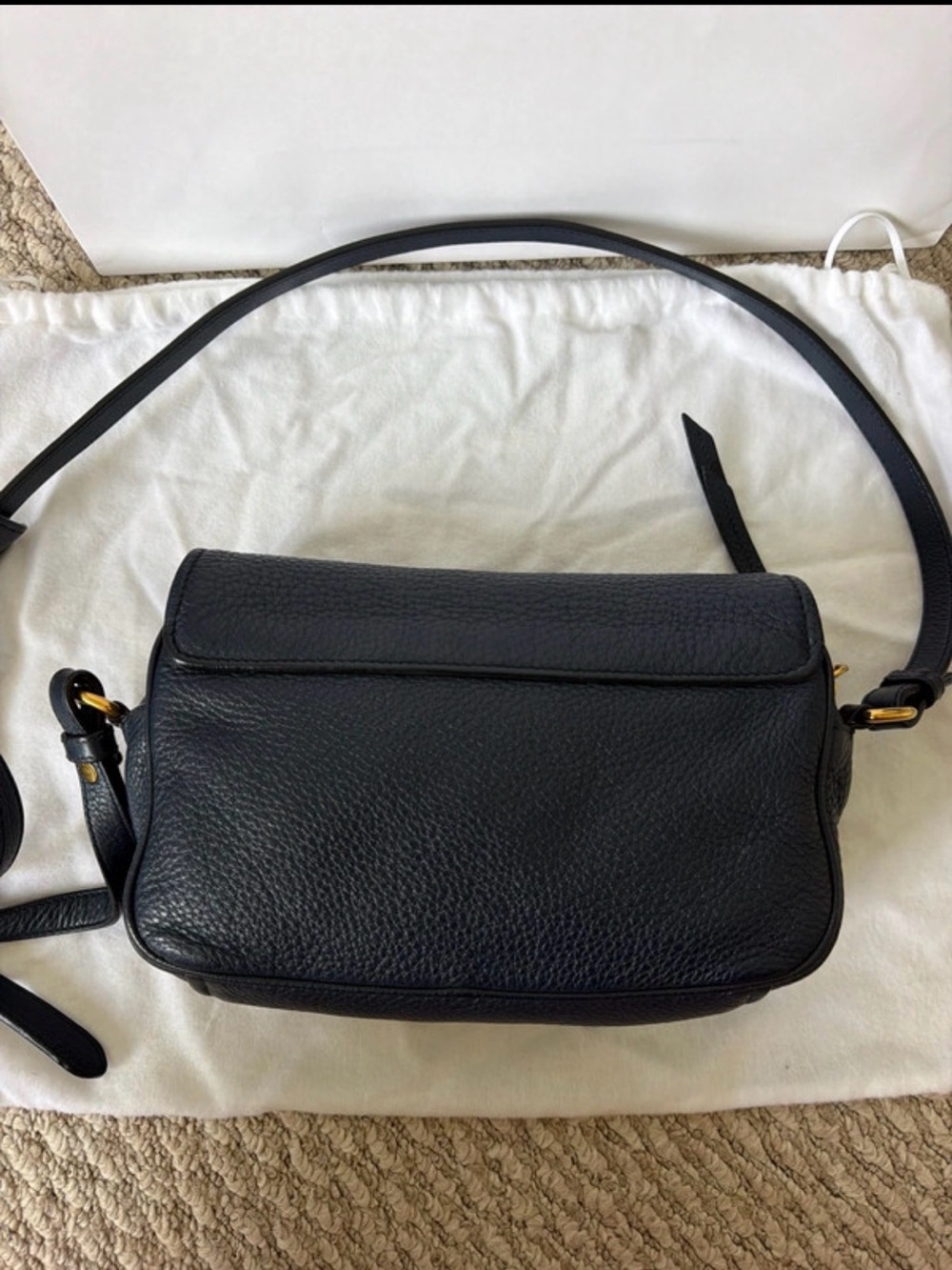 Prada Vitello Phenix flap crossbody, model 1BD163, in “Baltico” blue. - Picture 4 of 14